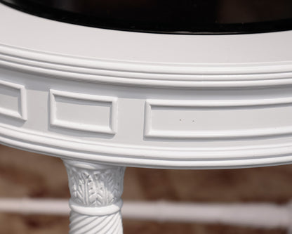 White Oval Glass Top Cocktail Table