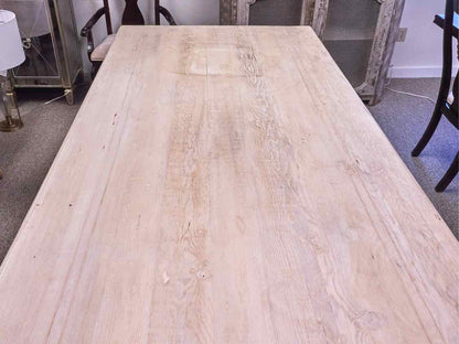 9' Trestle Base Dining Table in Bleached Wood Finish