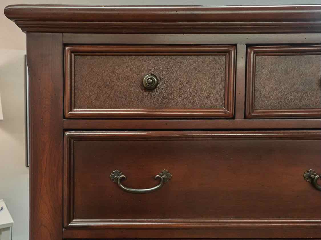 Tall Chest in Cherry Finish with Pewter Pulls