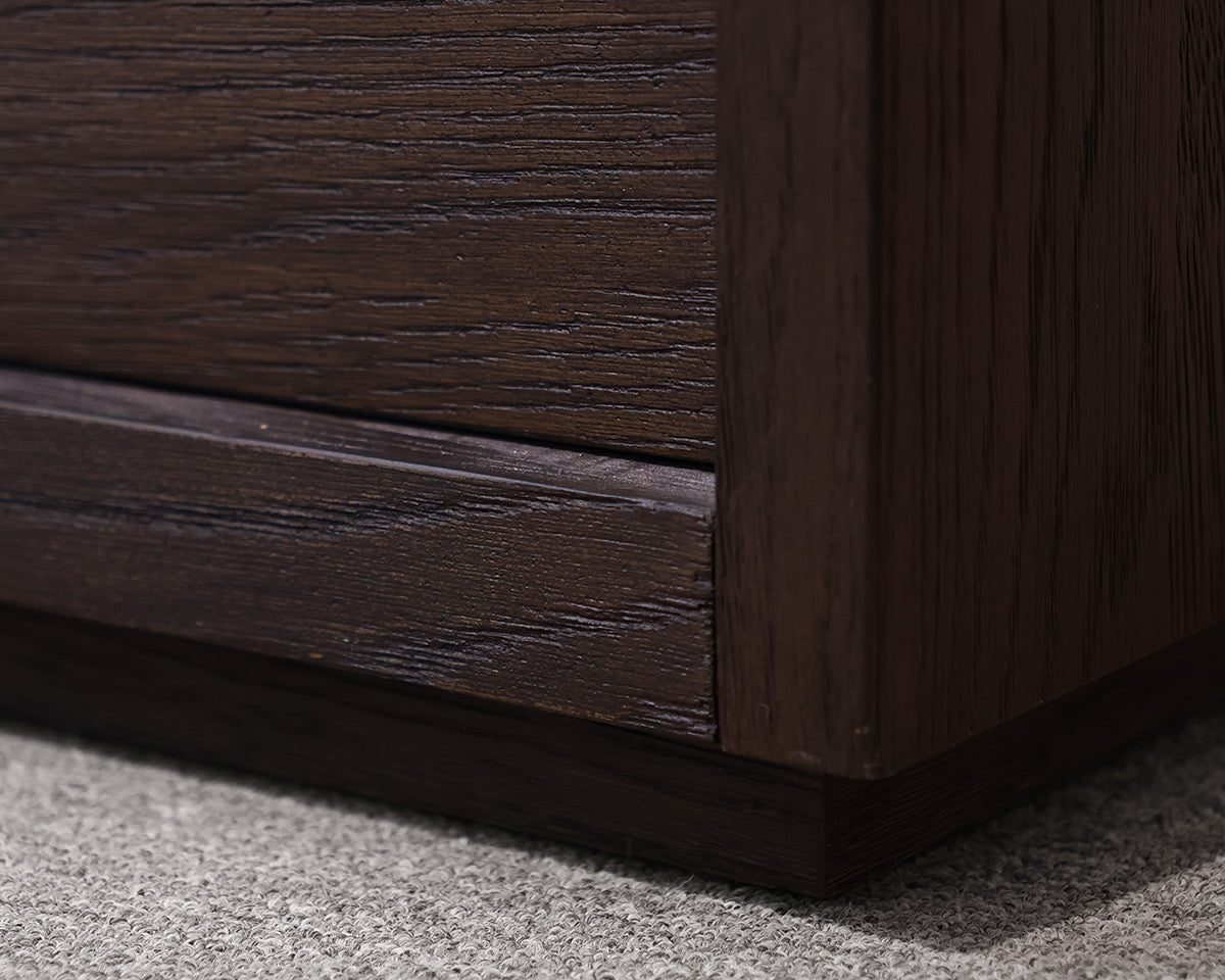Restoration Hardware Bezier 6-Drawer Low Wide Dresser in Brown Oak and Steel