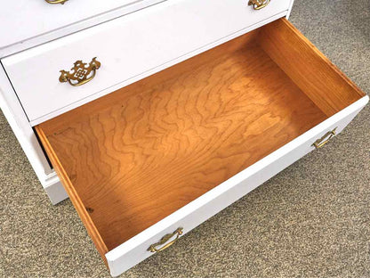 French & Heald Arctic White Finish 5 Drawer  Chest on Chest