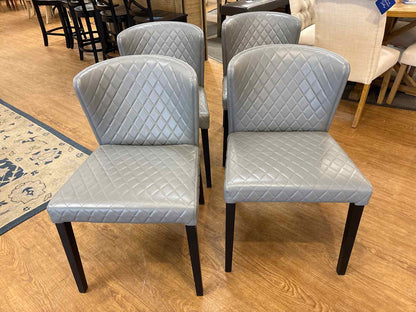 Crate & Barrel Set of 4 'Curran' Quilted Dining Chairs
