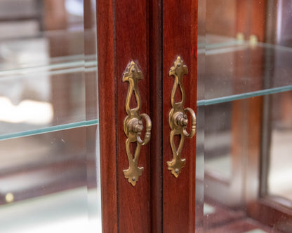 Jasper Cabinet Mahogany Finish 2 Glass Door Display Cabinet