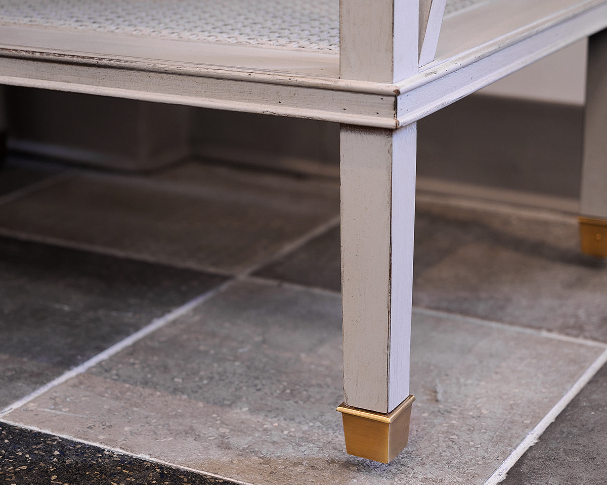 Sherrill Furniture Modern Caned Tiered Tray Console