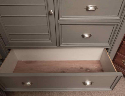 Folio 21 "Hilton Head' Shutter Grey Finish 4 Drawer 1 Door Gentlemen's   Chest