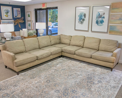 Mitchell Gold + Bob Williams 3-Pc Sectional in Taupe Embossed Microfiber