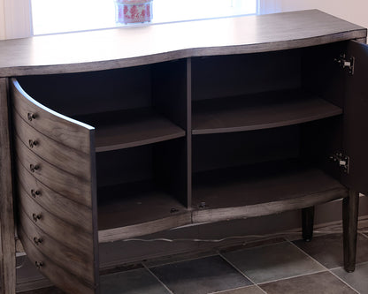 Two-Door Brushed Nickel Console
