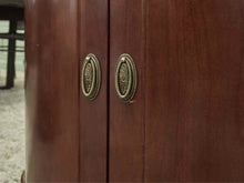 Mahogany Stain  Demi-Lune 2 Door Bar Cabinet