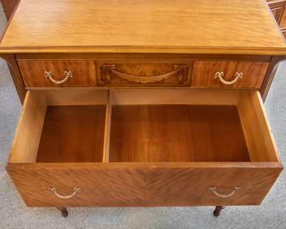 Satin Wood 4 Drawer Chest with Garland Detail