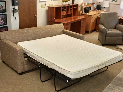 Ethan Allen Bennett Track Arm Modern Queen Sleeper in Autumn Tone Tweed