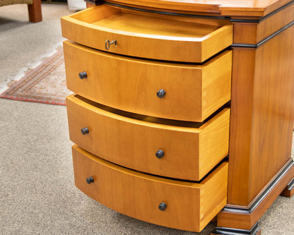Pair of Solid Burled Wood Nightstands