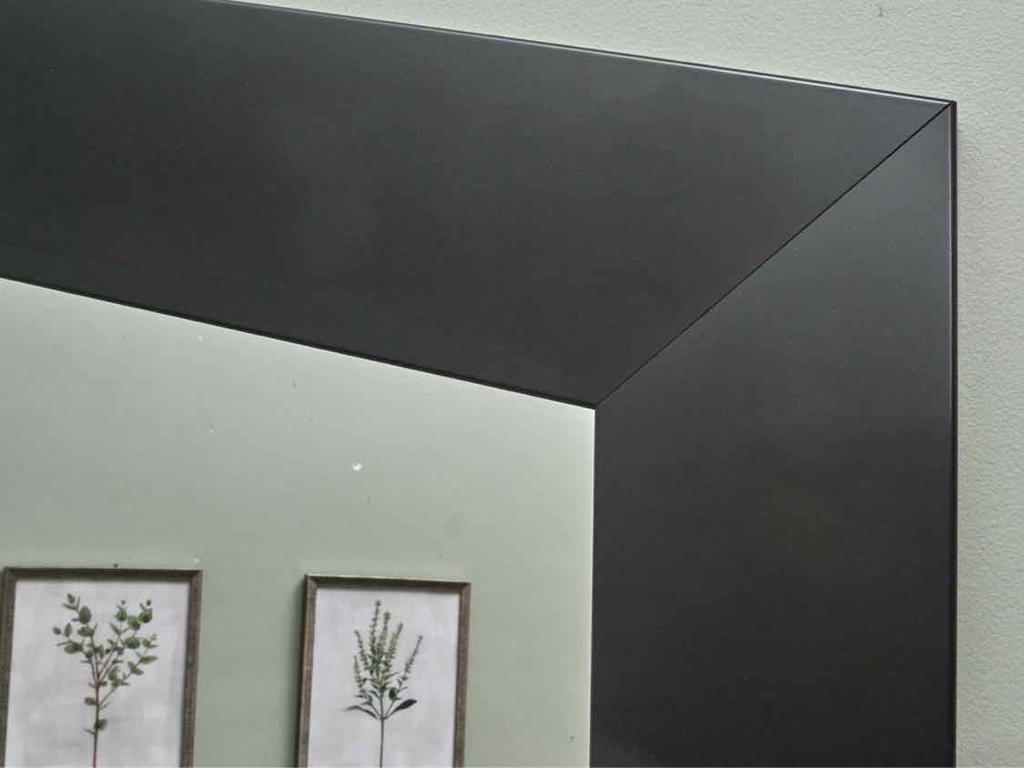 Black Slant Angled Top Contemporay Floor Mirror