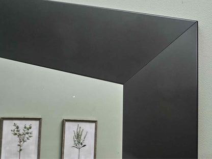 Black Slant Angled Top Contemporay Floor Mirror