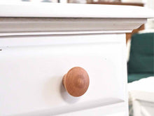 Rock Maple 9  Drawer Dresser in White Finish With Natural Wood Knobs
