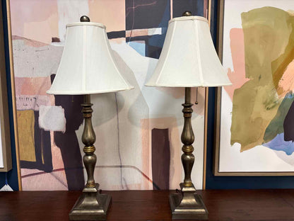 Pair of Metallic Table Lamps