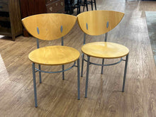 Pair of Ligne Roset Contemporary Oak and Grey Lacquer Chairs