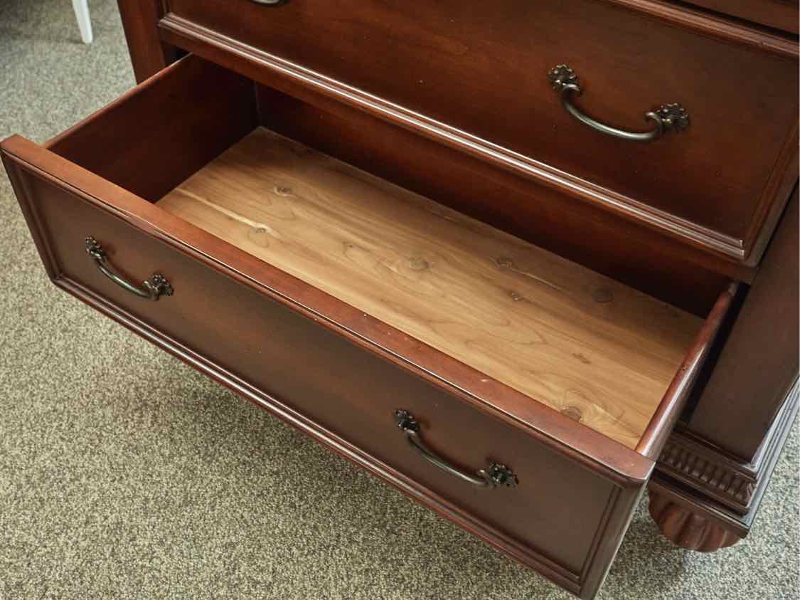 Tall Chest in Cherry Finish with Pewter Pulls