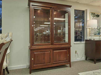Kincaid Cherry Display Cabinet w/Glass Slide Doors& 3 Drawers & 2 shelf Cabinet