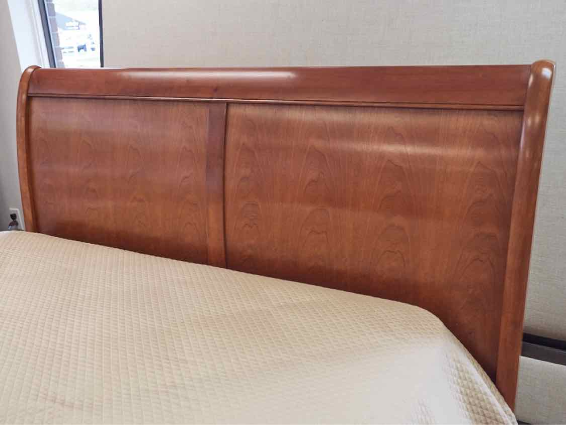 Stickley Cherry Queen Bed with Wood Rails