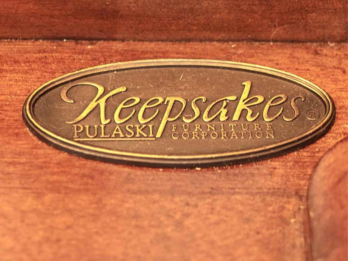 Pulaski Cherry Curved Glass 2 Door 5 Glass Shelf  Display Cabinet