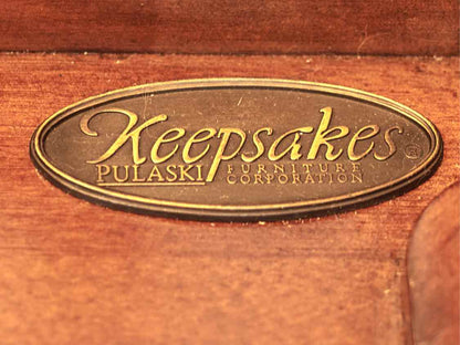 Pulaski Cherry Curved Glass 2 Door 5 Glass Shelf  Display Cabinet