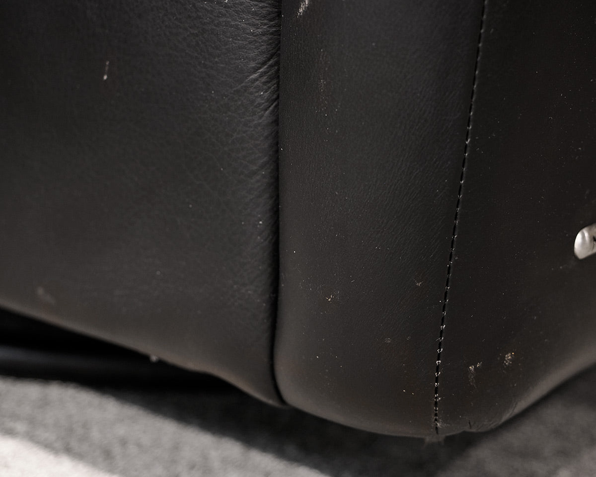 Pair of Natuzzi Barrel Leather Chairs