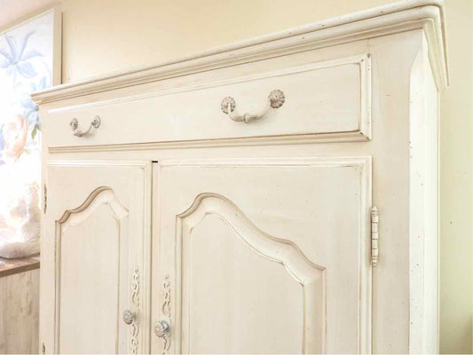 Ethan Allen Swedish Home Cream Finish 2 Door 4 Drawer  Armoire