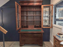 Two Piece Mahogany Empire Style Secretary Desk Circa 1900's