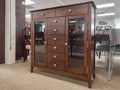 Bermex Display China Cabinet in Birch Wood Coffee Finish
