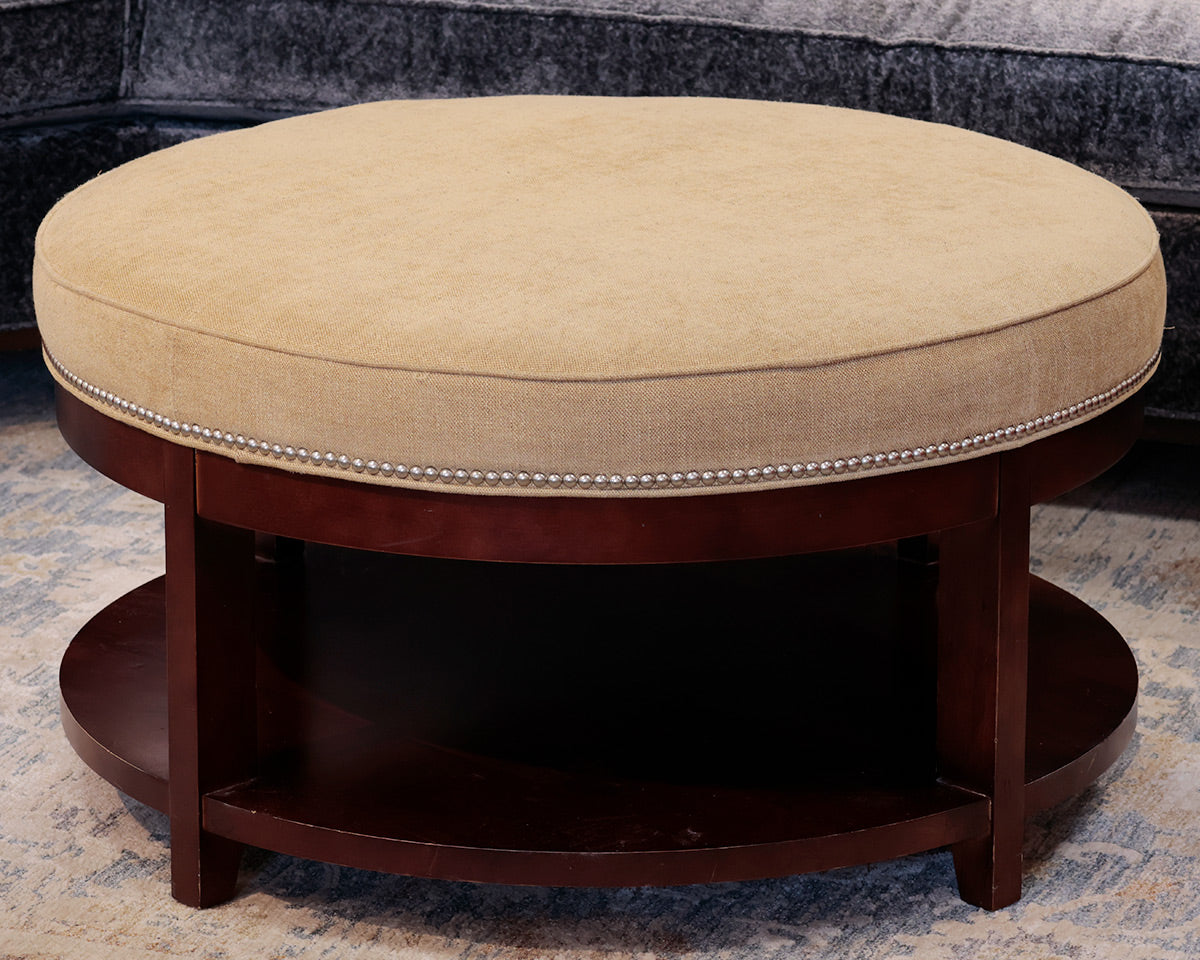 Arhaus Round Upholstered Ottoman