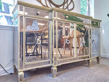 Smoked Glass Sideboard W/ Gold Detailing