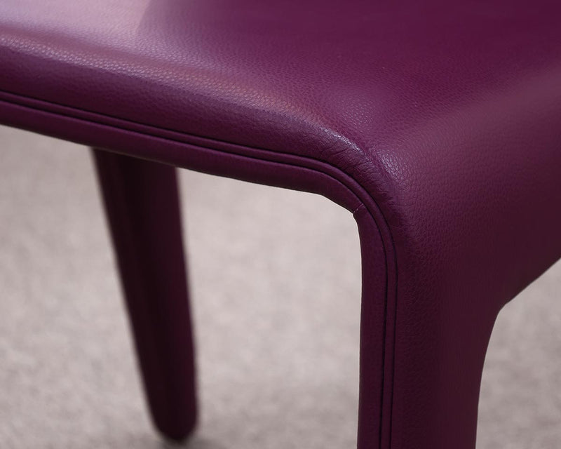 Set of 6 Roche Bobois Chabada Dining Chairs in Purple Eco Leather