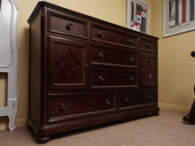 Bassett Dark Stain Finish 7 Drawer & 2 Door  Dresser