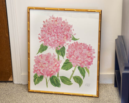 'Pink Hydrangea Blooms' Framed Print 1
