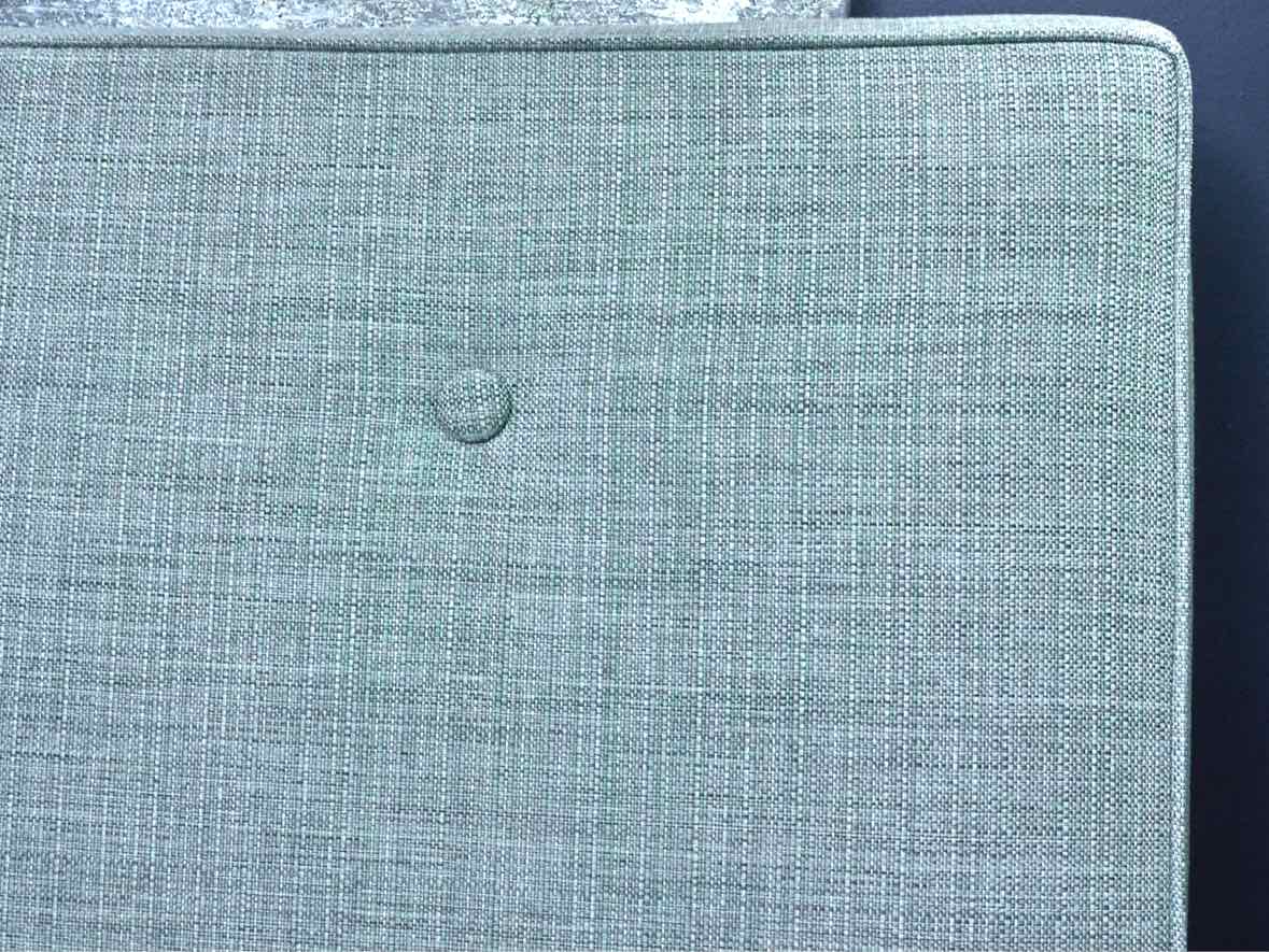 Room & Board Queen Chartreuse Green Button Back Upholstered  Bed