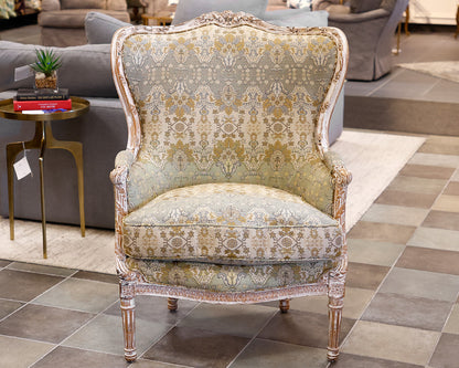 Custom Wingback Bergere Chair