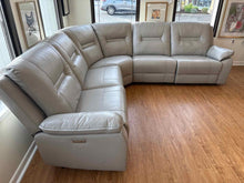 Kuka Home Grey Leather Power Reclining Sectional