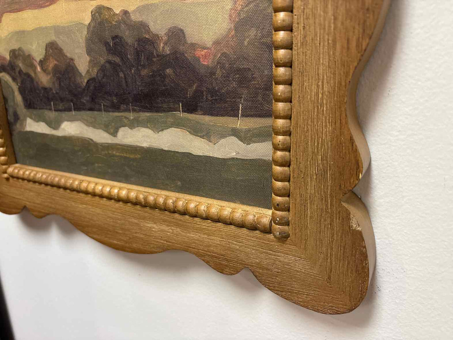Set of Two Natural Wood Framed Landscapes