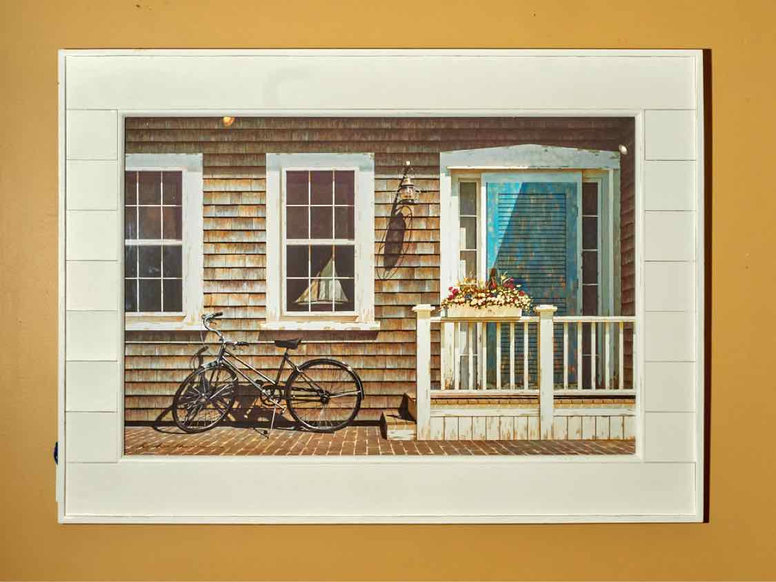 'Old Friend' White Shiplap Style  Frame Print Under Glass
