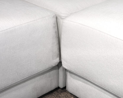 Crate & Barrel Gather Deep 3-Piece Bench Seat Sectional in Icon White Chenille