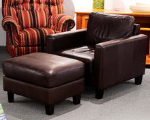 Boston Interiors Leather Chair With Ottoman