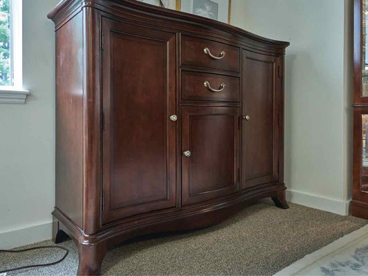 Faux Marble Top Server in Cherry Stain