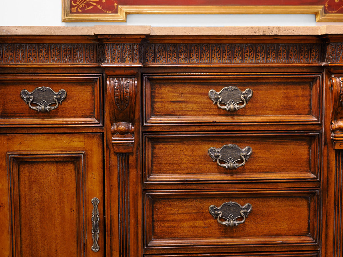 Hickory White Monumental Legends II Marble Top Cherry Buffet