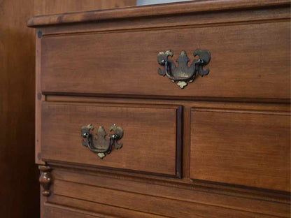 Maple 9-Drawer Dresser with Antique Brass Pulls