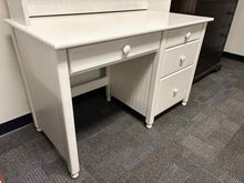 White Beadboard Desk with Hutch