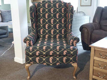 Custom Upholstered 'Seahorse & Starfish' Wing Back Chair