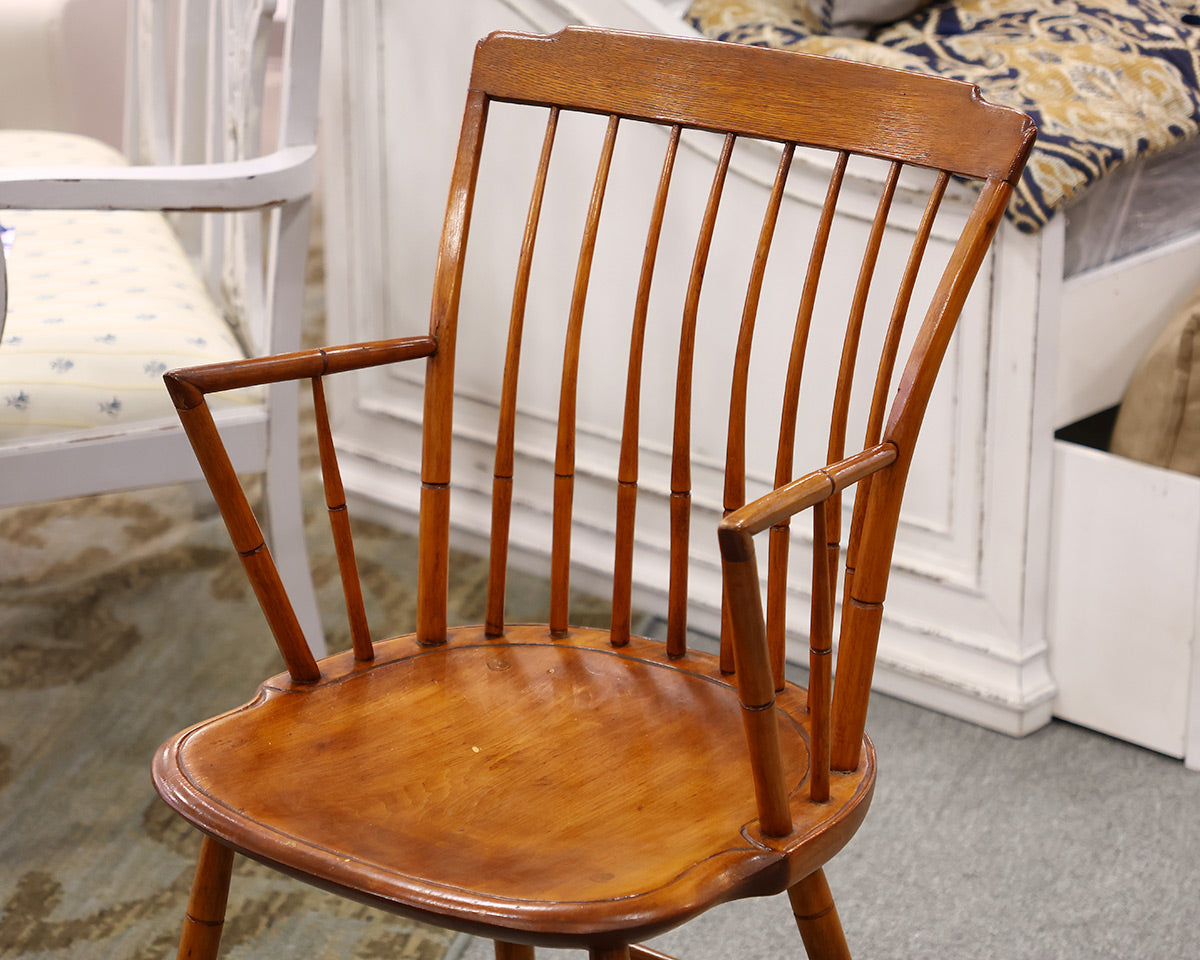 Vintage Maple Spindle Back Accent Chair