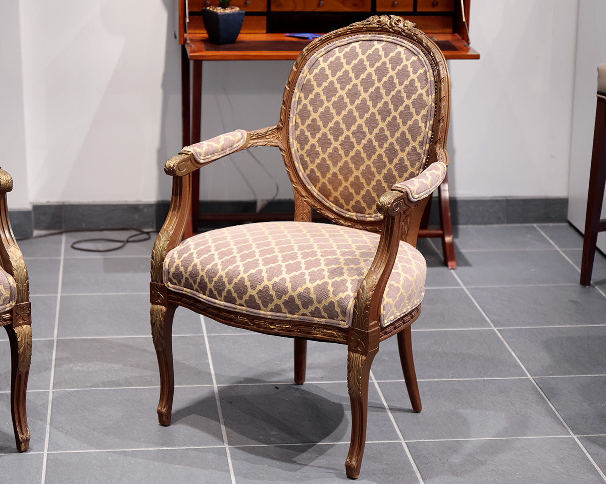 Pair of Custom Antique Accent Chairs