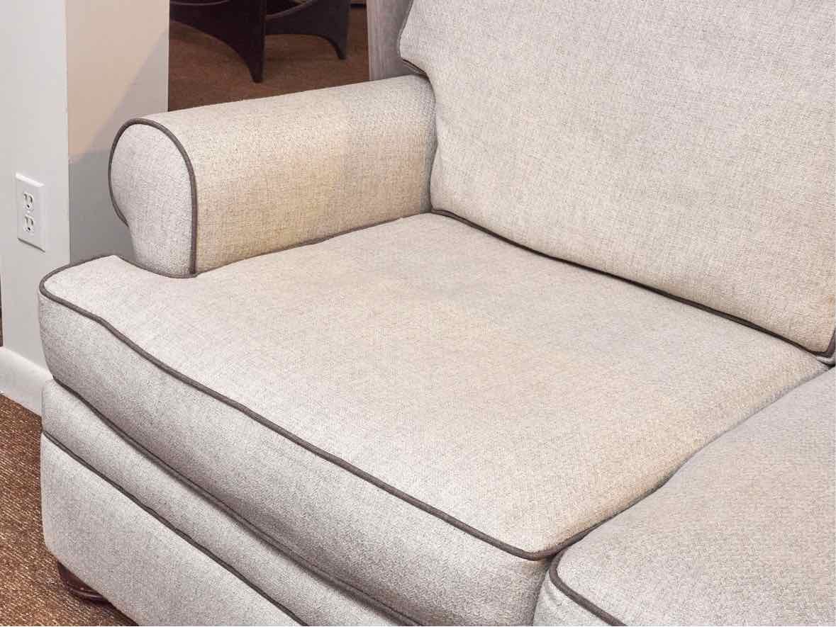 Braxton Culler Light Grey With Piping    Loveseat