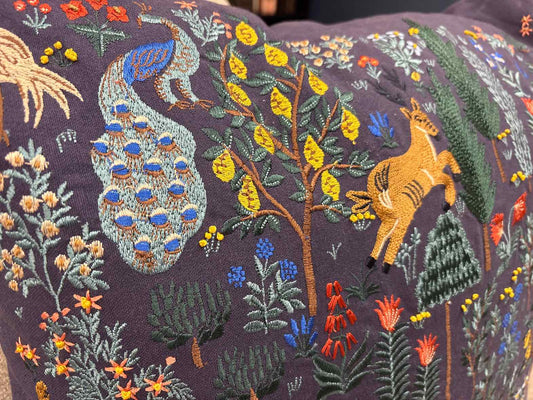 Rifle Paper Navy Jungle Accent Pillow